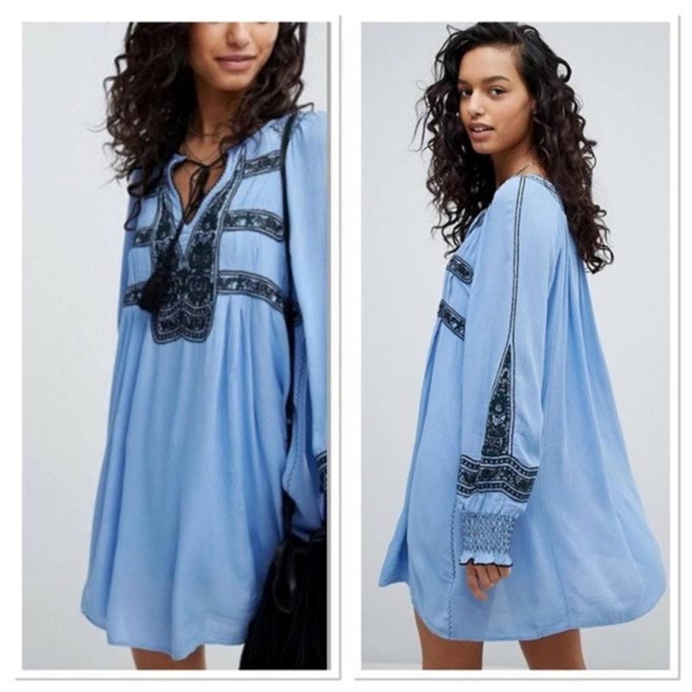 Free People Wind Willow Embroidered Mini